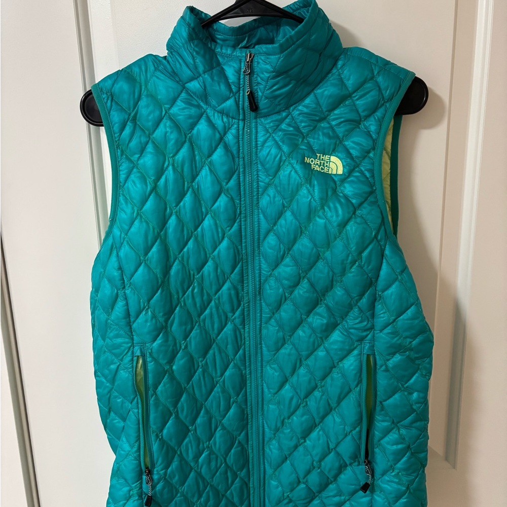The North Face Turquoise and Lime Vest